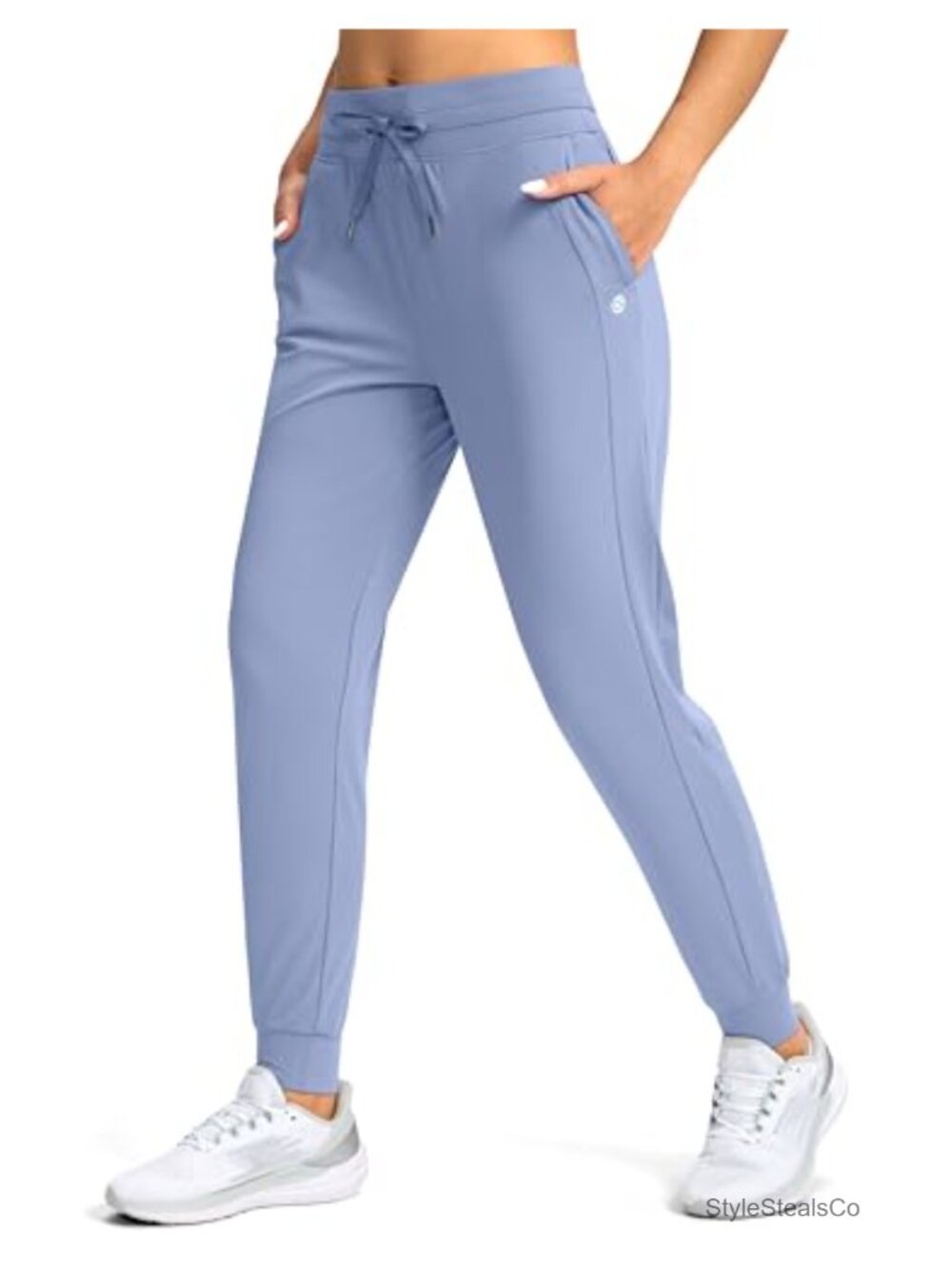 High Waisted Joggers with Zipper Pockets, Tapered Leg, Women's Track Pants